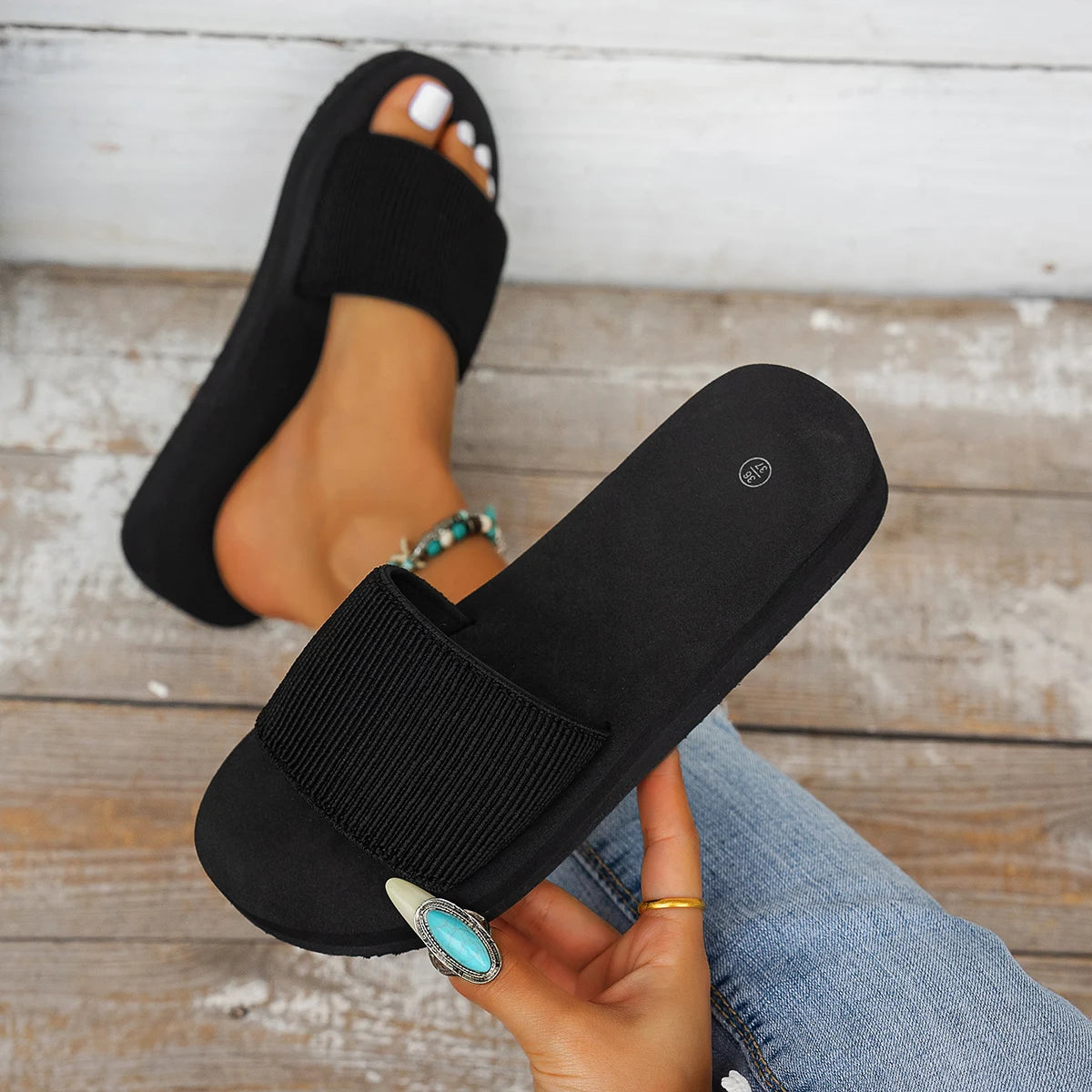 casual knit sandal