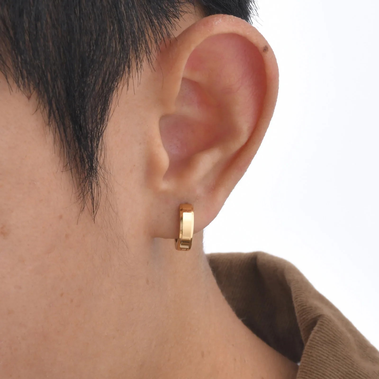 Men Hoop Earrings,Stainless Steel Small Huggies Earrings,Classic Jewelry Gifts