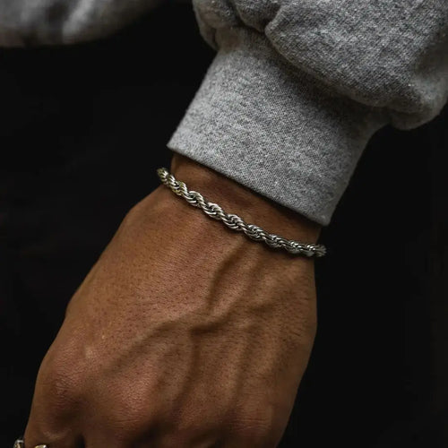 2-5MM Stainless Steel Rope Bracelets for Men Boys,Adjustable Gold Silver Color Links Wristband,Rock Punk Cool Jewelry Gift