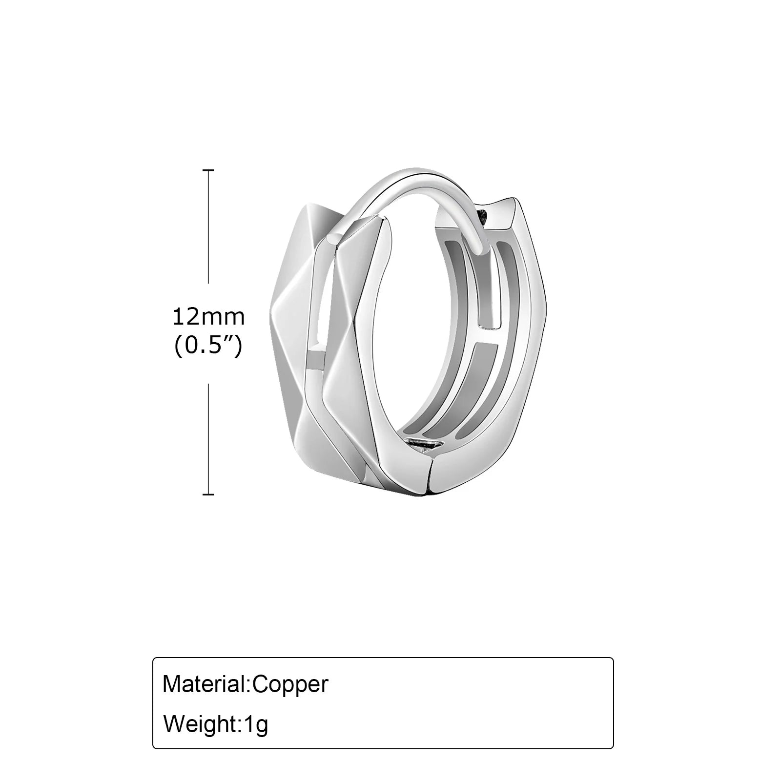 Metal Geometric Hoop Earrings for Men Boys,Irregular Surface Circular Earrings Round Huggies,Casual Jewelry Gifts