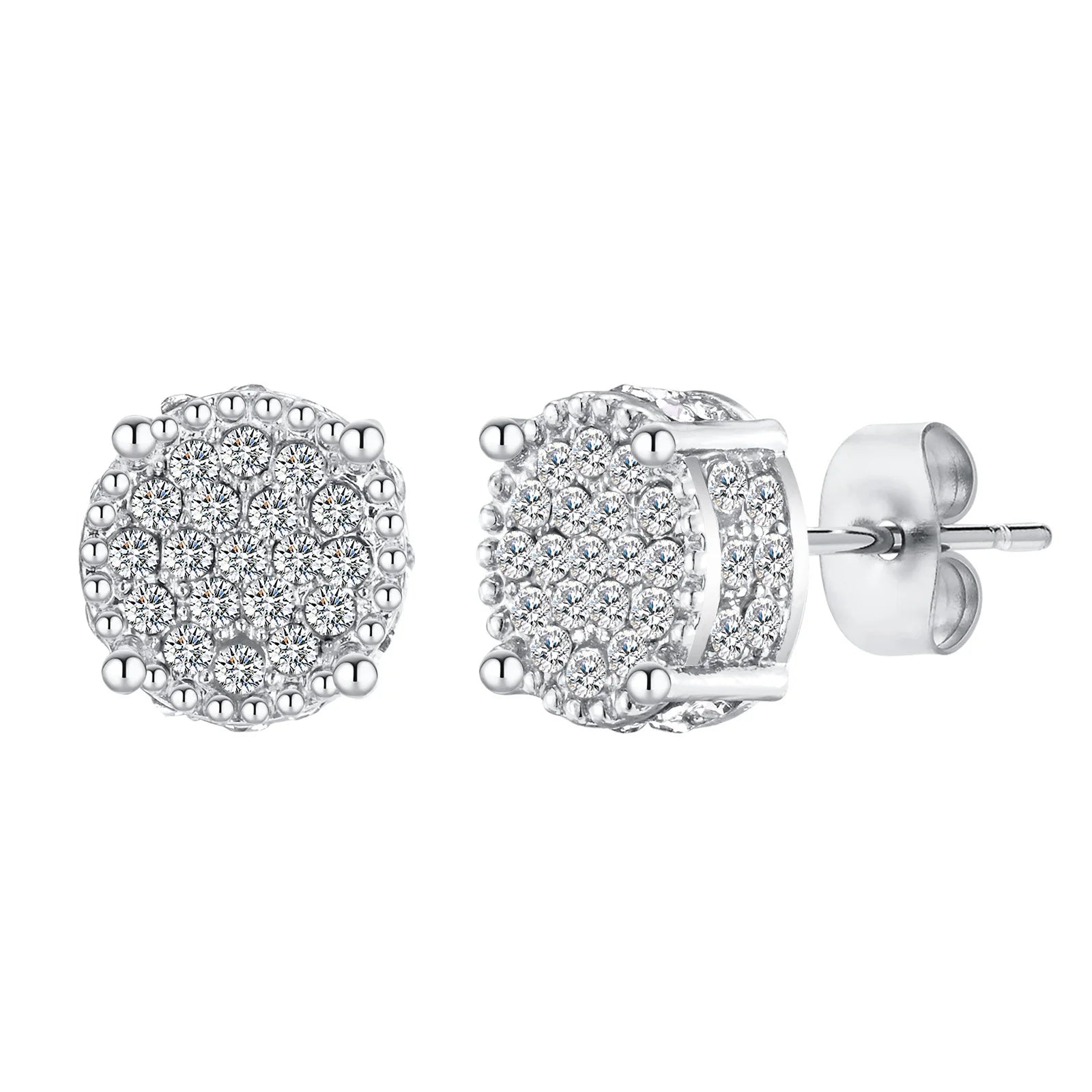 Men's Luxury CZ Stone Stud Earrings,Gold Color Metal Valentine's Father's Day Birthday Party Gift,bbrincos masculinos Jewelry